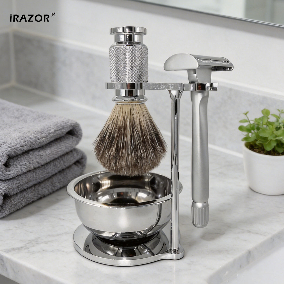 Mens Grooming Kit Gift Set - iRAZOR Butterfly Open Çift Taraflı Güvenlikli
